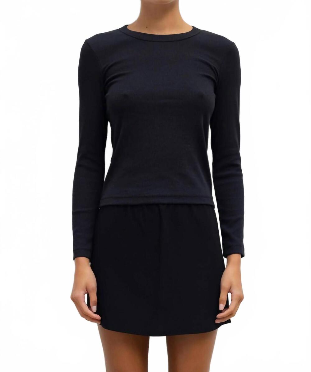 NEW LESET kelly slim fit long sleeve top in black